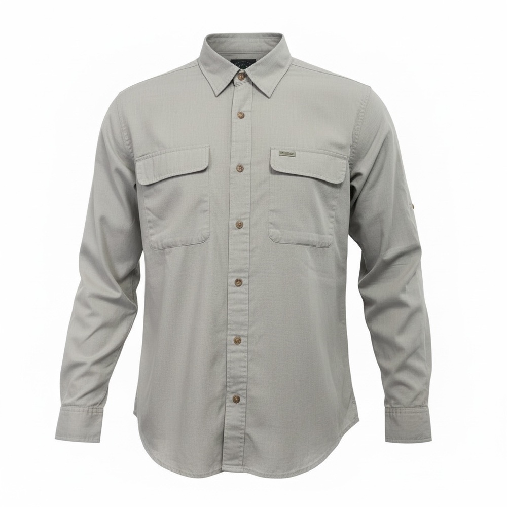 Insect Shield Mens Medium Grey Long Sleeve Vented Utility Hiking Shirt (F3) NEW